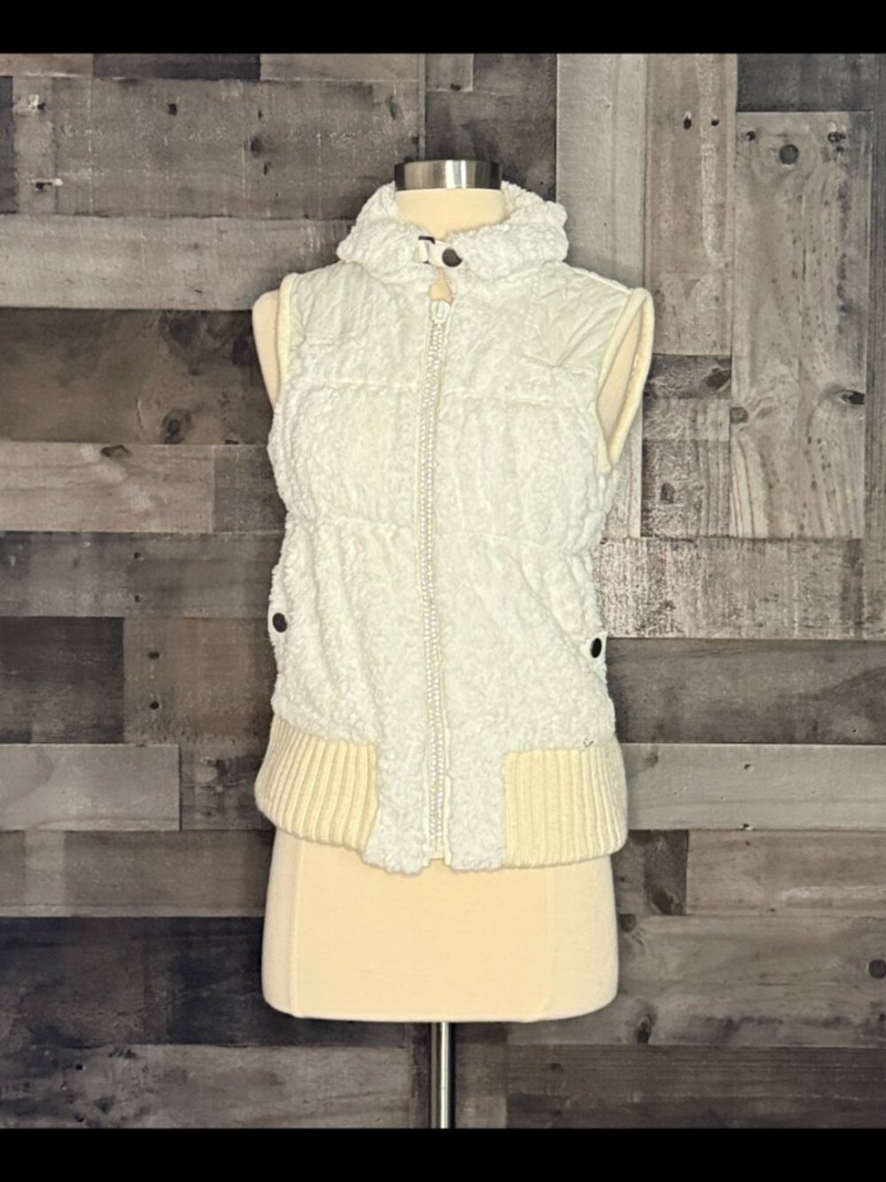 Powder River Outfitters faux fur vest small glam rhinestones western winter - Picture 1 of 11